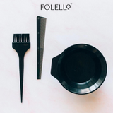 FOLELLO Hair Coloring Dying Kit (2 Color Mixing Tint Bowls, 1 Rat Tail Hair Dye Brush, 4 Hair Coloring Tint Brush) for Professional Hairdressing & Home Use Salon Color Mixing Kit – 7 PC