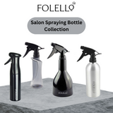 FOLELLO Salon Spraying Bottles Set - 200ml Magic Mist Spray, 300ml, 500ml & 400ml Silver Aluminum Spray Bottles, Pack of 4