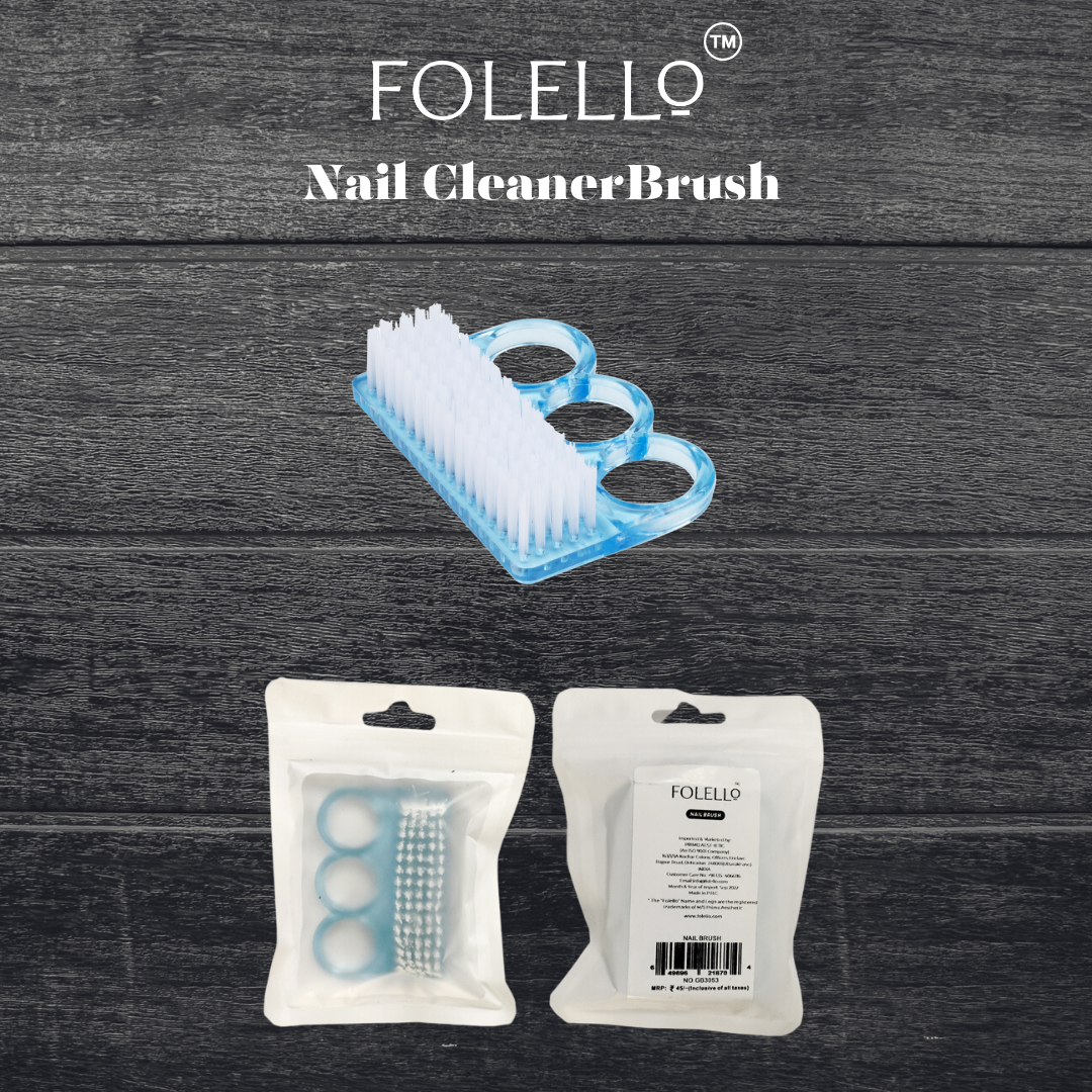FOLELLO Nail Grooming Kit -1 Nail Clipper/Cutter with 1 Nail Tip Cutter, 1 Nail Cuticle Remover/Pusher, 1 Nail Cleaner Brush, 1 Nail Buffer Block, 1 Set of Pedicure Toe Separators for women, 1 Nail File