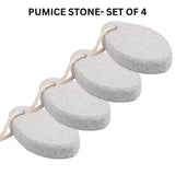 FOLELLO Natural Pumice Stone for Feet | Hard Skin Callus Remover for Feet and Hands | Natural Foot File Exfoliation to Remove Dead Skin (White, Set of 4)