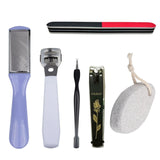 Folello Pedicure Kit: Foot Scrubber, Callus Remover, Cuticle Tool, Nail Cutter, Pumice Stone & Buffer"