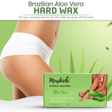 Brazilian Aloe Vera Hard Wax for Face, Body, Bikini Line, Underarms | Sensitive Skin | Peel Off Wax | Easy To Use, Women | Hot Wax for Hair Removal | Professional and Home Use (500 gram)