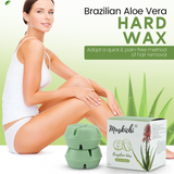 Brazilian Aloe Vera Hard Wax for Face, Body, Bikini Line, Underarms | Sensitive Skin | Peel Off Wax | Easy To Use, Women | Hot Wax for Hair Removal | Professional and Home Use (200 gram)