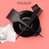 FOLELLO Hair Coloring Dying Kit (2 Color Mixing Tint Bowls, 1 Rat Tail Hair Dye Brush, 4 Hair Coloring Tint Brush) for Professional Hairdressing & Home Use Salon Color Mixing Kit – 7 PC