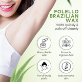 Brazilian Aloe Vera Hard Wax for Face, Body, Bikini Line, Underarms | Sensitive Skin | Peel Off Wax | Easy To Use, Women | Hot Wax for Hair Removal | Professional and Home Use (200 gram)