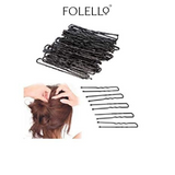 FOLELLO Combo Set of 500pcs Bobby Pins for Home and Salon Use, Hair Pins for Women 2 inch Fringe and Riple U Shaped Pins for Bun, Juda Pins Hair Styling Accessories for Women (Black)