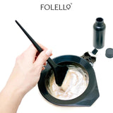 FOLELLO Combo Pack of Plastic Mug Hair Colouring Mixing Bowl | Professional Styling Hair Dye Applicator Colour Mixing Bowl with Handle (Set of 4, Black)