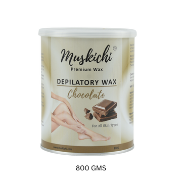 MUSKICHI Wax for Smooth Hair Removal (800 ml) Chocolate Liposoluble Wax for Face - Upper Lips, Arms, Legs, Bikini Line, Underarms and Full Body | Wax for Men & Women | Wax for All Skin Types (Rica Wax)