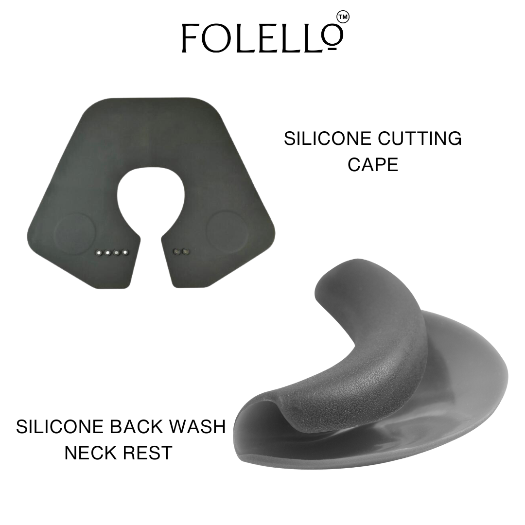 FOLELLO Set of Back Wash Silicone Neck rest/Salon Neck Pillow & Stylist Silicone Cutting Cape