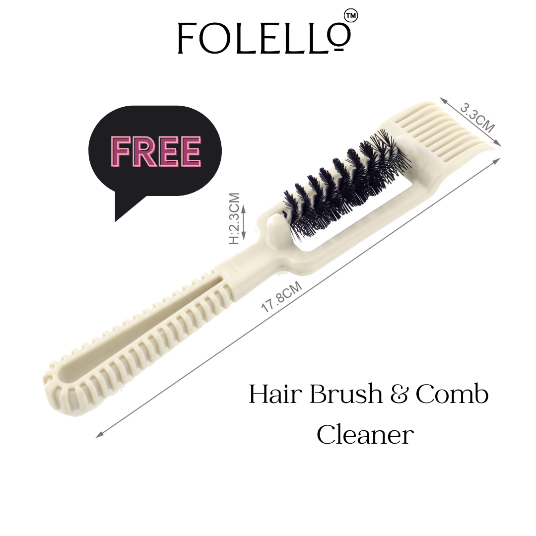 FOLELLO Barber's Carbon Fiber Hair Cutting/Dressing Combs Set of 6 + Bonus Hair Brush/Comb Cleaner