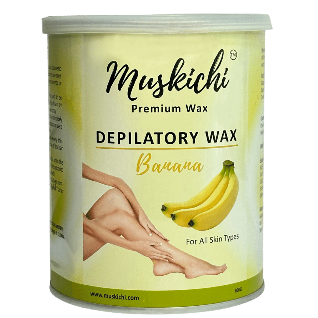 Wax for Smooth Hair Removal (800 ml) Banana Liposoluble Wax for Face - Upper Lips, Arms, Legs, Bikini Line, Underarms and Full Body | Wax for Men & Women | Wax for All Skin Types