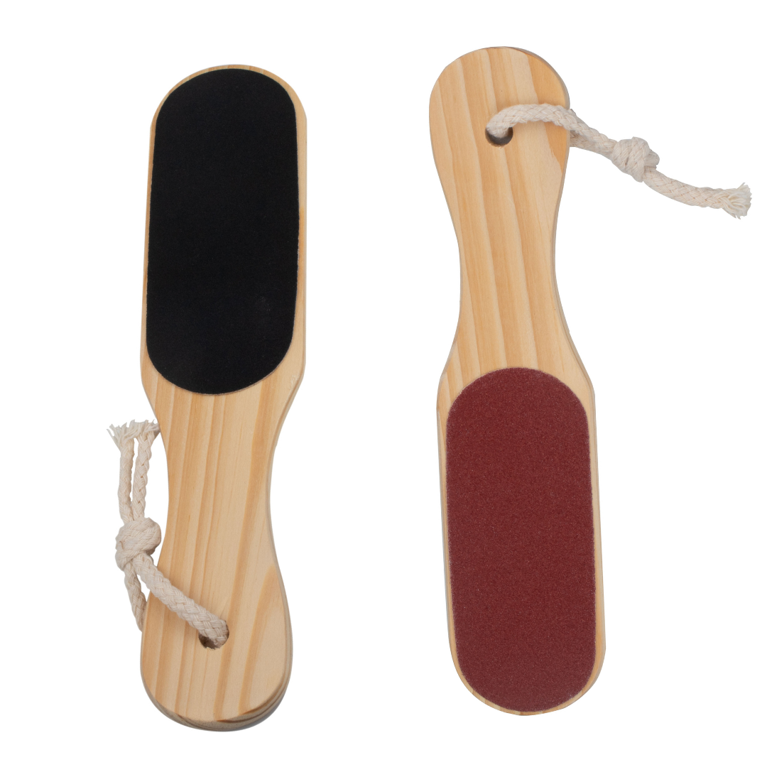 Double Sided Foot File Scrubber | Dead Skin & Callus Remover | Feet Scraper | Pedicure Tool with Wooden Handle(GB-3058)